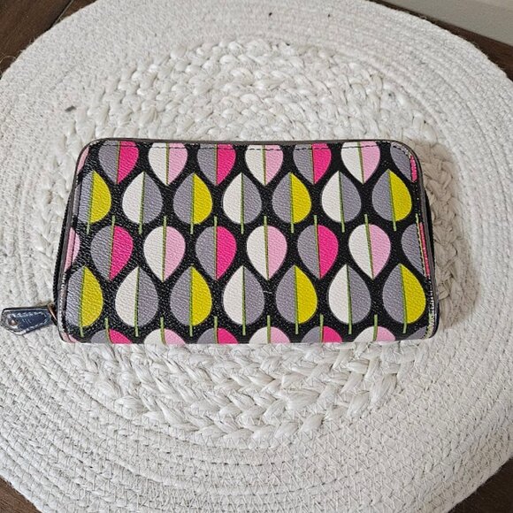 Vera Bradley Moon Drops Accordion Zip Around Wallet Faux Leather Colorful - Picture 5 of 12